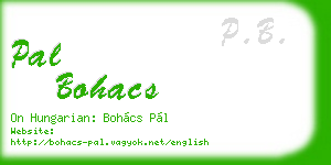 pal bohacs business card