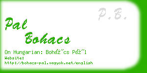 pal bohacs business card